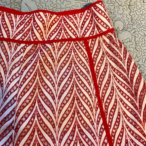 Lovers + Friends NWT  Red/White Bizzy High Waist Embroidered Eyelet Shorts Sz L