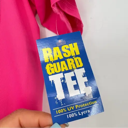 Ocean Outfitters Hot Pink Rash Guard Tee Short Sleeve Top Women's Small 100% UV