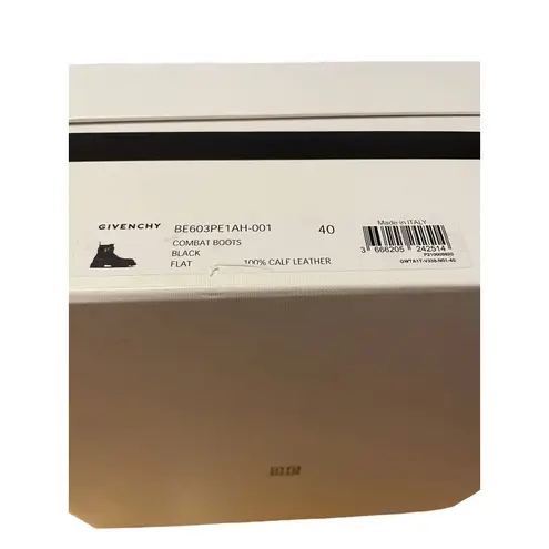 Givenchy NEW Terra 4G Buckle Combat Boot Women Size 10B Lug Sole Black Leather