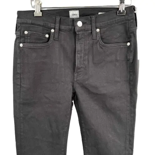 Edwin Pixie Skinny Jeans Black Mid Rise Stretch Womens 28 New