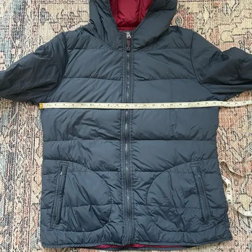 Fat Face Lightweight Puffer Coat Down Jacket Navy Burgundy Size Medium Blue - Image 5