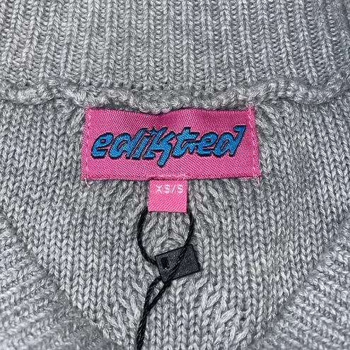 Edikted NWT  grey cable knit cropped sweater