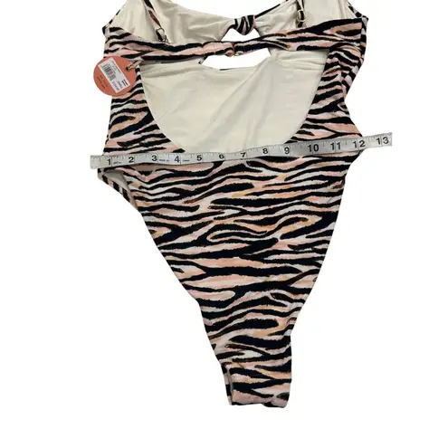 NWT B. Swim Atlas High Leg One Piece Swimsuit – Bengal Print – Size Small Pink