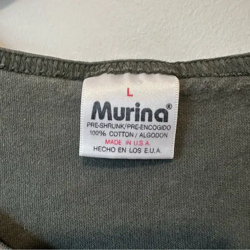 Murina G.I. Jane Tank Top 100% Cotton Hollywood Pictures Womens size Large Green