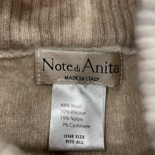 Note di Anita Wool Cashmere Blend Turtleneck Poncho O/ S FLAW Size undefined