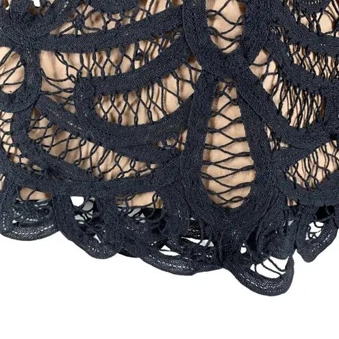 The Kooples Black Cotton Lace Overlay Mini Skirt Size 40