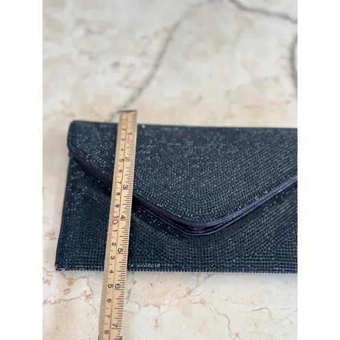 Lulu Townsend Blue Rhinestone Chain Envelope Clutch Bag