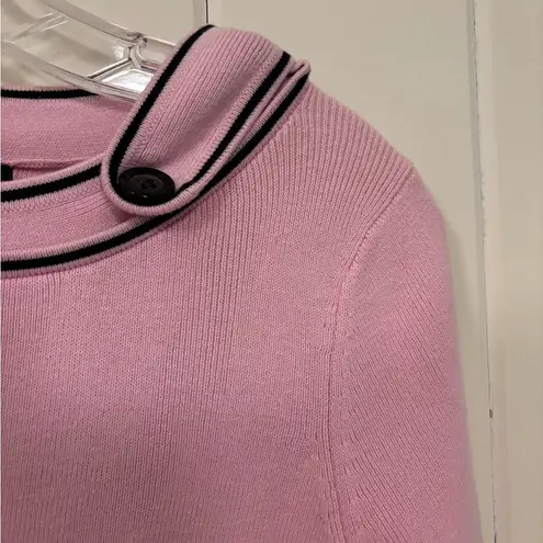Vintage 2000s Sandra King Pink 3/4th sleeve Sweater Top button details
