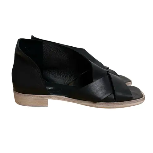 Free People  Sun Valley Leather Sandals Open Toe Black Women’s Sz 41