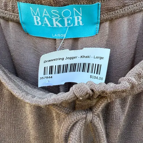 Mason Baker Drawstring Jogger Pants Khaki Stretch Taupe Brown Size Large Tan