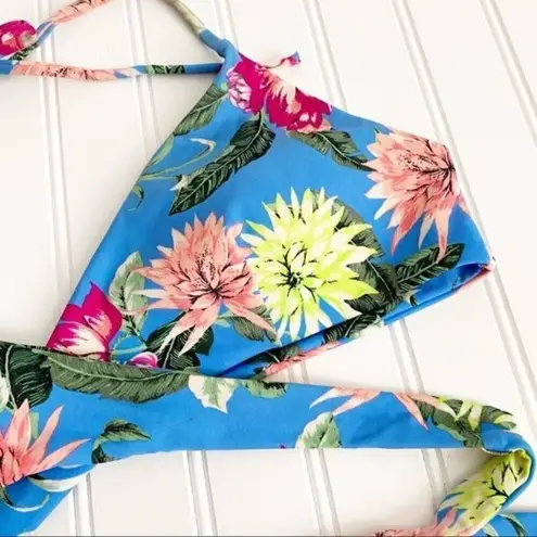 Tori Praver Swimwear Tori Praver Swim Floral Halter Wrap Bikini Top Bathing Suit Flowers Size Large