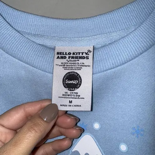 Sanrio NWT Hello Kitty Friends Snow Angel Crew Sweatshirt Woman’s M Baby Blue
