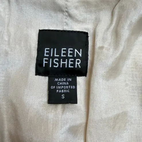 Eileen Fisher  Textured Silk Acrylic Jacket Cardigan Champagne Beige Size S