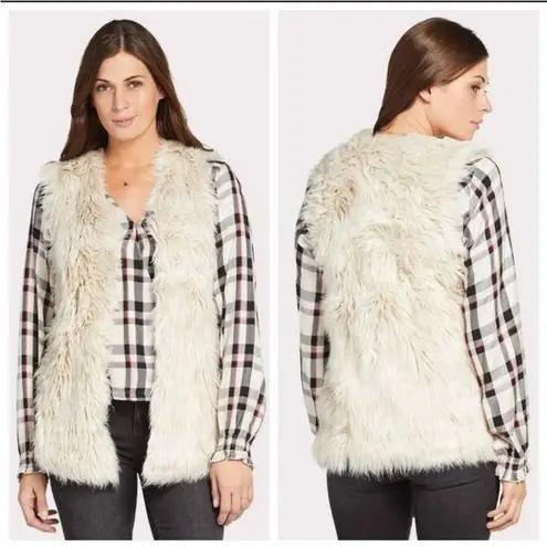 Evereve Dylan melange Sherpa faux fur vest - small