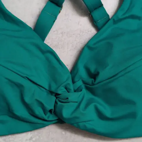 La Blanca Emerald Green Island Goddess Underwire Twist Front Bra Top Size 10 New
