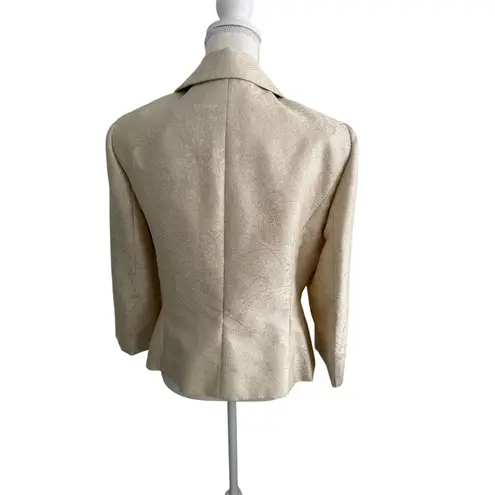 Tahari Metallic Gold Threaded Blazer Jacket Size 12