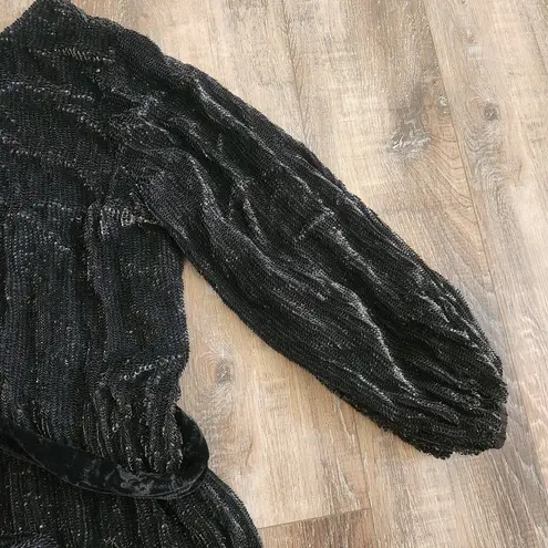 Retrofête Retrofete Grace Sequin Dress in Black Size XL NWT With Belt Reversible