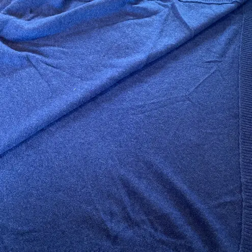 J McLaughlin Cashmere Poncho Roll Neck Square Ribbed Detail Indigo Blue XS/S