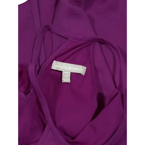 Banana Republic NWOT  Womens Dress Size 4P Sleeveless Magenta Halter Tie Back Flo