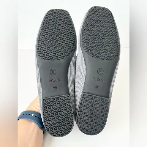 Vivaia square toe V cut Margot flats Rich grey 39 US 8 Gray