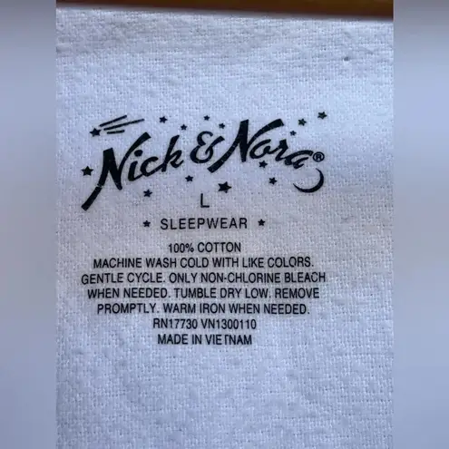 Nick & Nora Pajama PJ Set Polar Bears Fleece Button Front Long Sleeve large