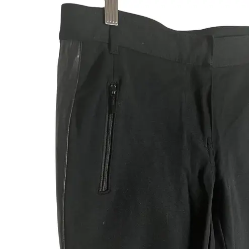 INC International Concepts Black Skinny Faux Leather Side Stripe Pants Size 8