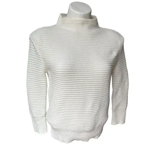 AG Adriano Goldschmied  Ribbed Cotton Casmere Blend Mock Turtleneck Sweater, Sz S thumbnail 5