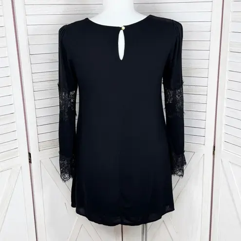 Love Fast Live Hard Lace Panel Sleeve Tunic Dress Black Large Gothic Boho Witchy