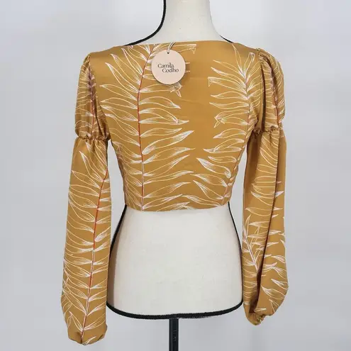 Revolve Camila Coelho  Marcia Top Size Xsmall Long Sleeve Blouse Yellow $148