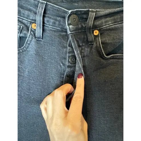 3x1 Jeans Women 24 Washed Black Denim Maddox Claudia Slim Straight Leg Cropped