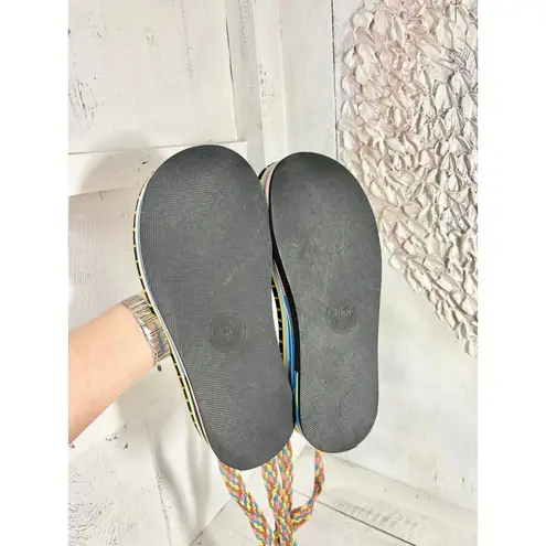 Chloé x Ocean Sole Lou Braided Cord Strappy Platform Sandals Black Women's 38/8