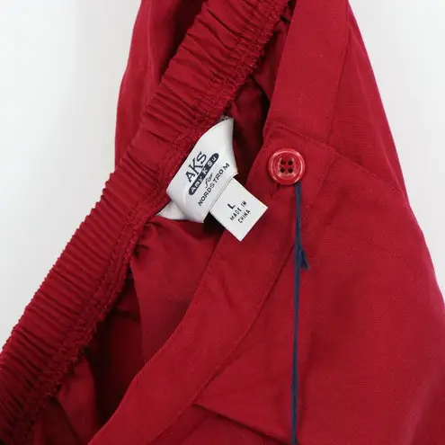 NWT AKS Amy K Su Cranberry Red Tencel Pants L Size L
