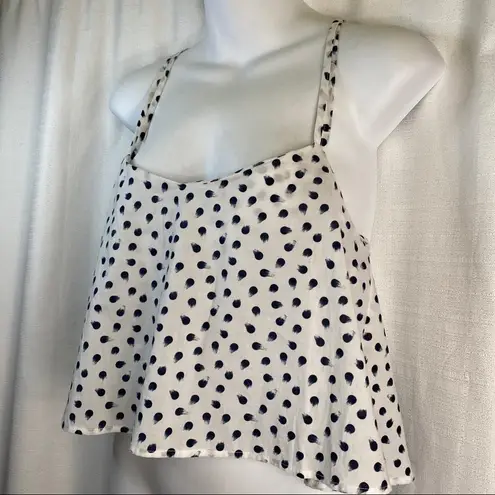 DL1961 ANTHROPOLOGIE PEARL STREET POLKA DOT White & Blue COTTON TANK TOP 🆕
