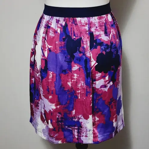 Joe Fresh Purple Pink Watercolor Floral Mini Skirt Size XL