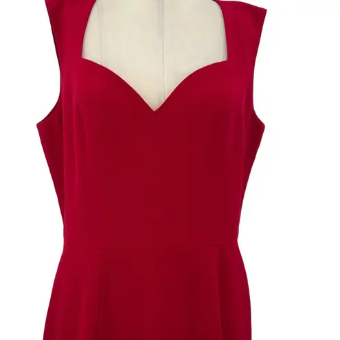 Dress the Population Elle Sweetheart Neck Sheath Midi Dress Garnet Red Size XXL