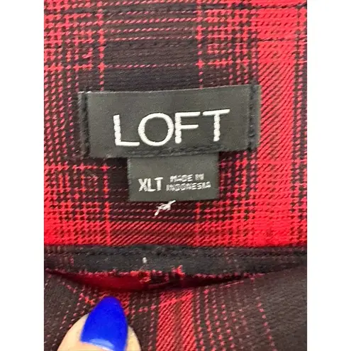 Ann Taylor Loft Red & Black Buffalo Plaid Ponte Leggings Women's XLT XL Tall