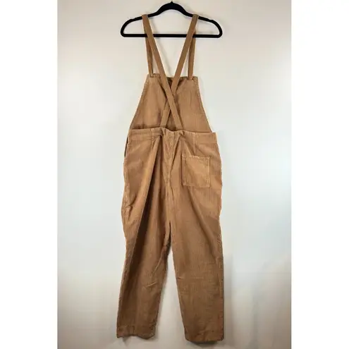 Faherty Women Overall Brown Corduroy Straight Leg Jumpsuit Casual Pinafore Small
