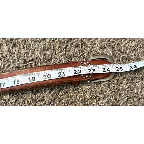 Cowboy 8 Belt Brown Leather Studded Rhinestones 1.25”x49” Western Cowgirl Rodeo