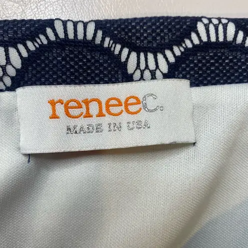 Renee C. Navy and White Circle Pattern A