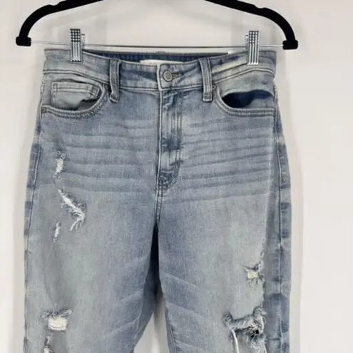 Eunina Jeans Tobi Super High Rise Mom Jeans Crop Size 7 Dostressed Torn Ripped