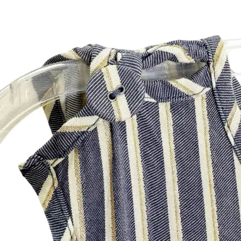 ONIA Marina Swim Cover Up Mini Dress Sleeveless Denim Stripe Size S