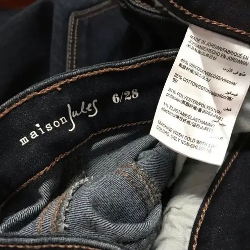 Maison Jules Blue Dark Wash Custom Cutoff Denim Shorts 6 28 in