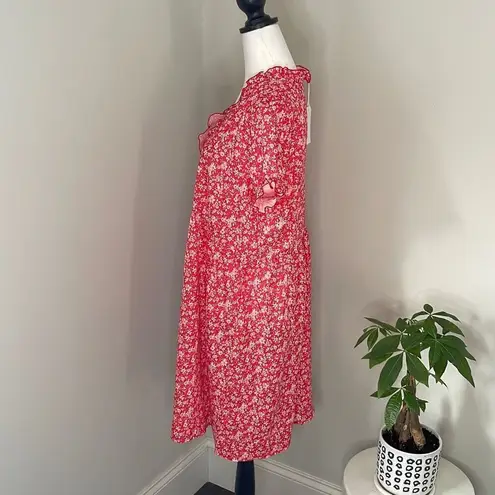 NWT Made With Love ❤️Baby Doll Dress. Size Large. Floral Red