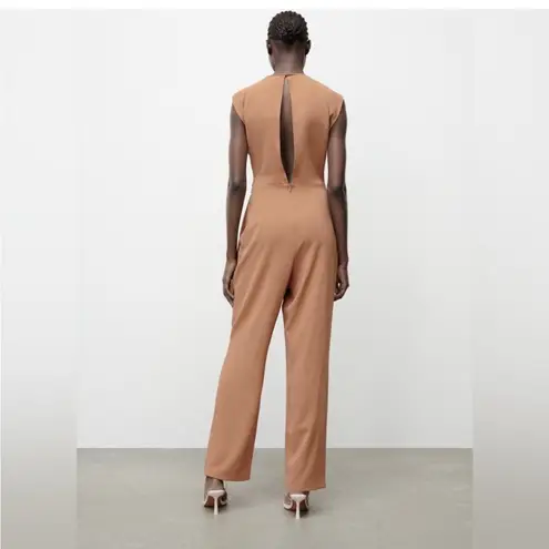 ZARA  NWT beige tan wrap O ring tie open back cutout jumpsuit