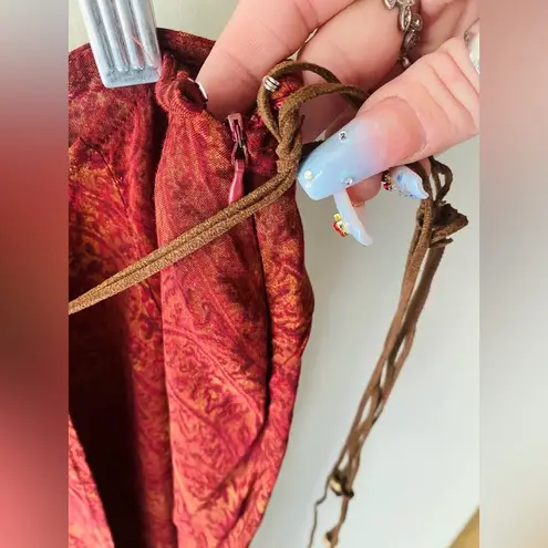 Norton Mcnaughton Vintage red/orange paisley wrap skirt size/L