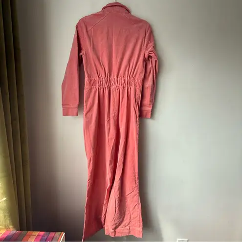 Saint Geraldine Marrs Pink Long Sleeve Velvet Corduroy Coveralls Jumpsuit S