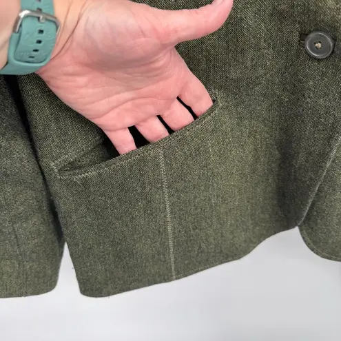 Coldwater Creek Blazer Jacket Womens 12 Green Wool Blend Lined Pockets Masters
