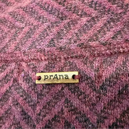 prAna Mattea Funnel Neck Chevron Wool Blend Sweater Women’s Medium Plum Purple