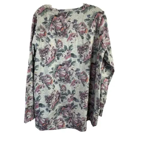 Ideology Women's Floral Grey Sweater Top