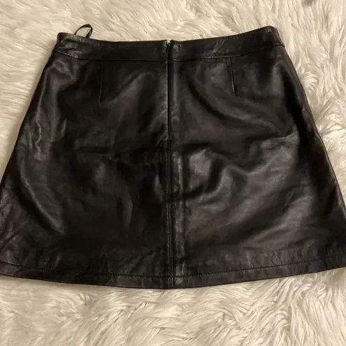 Cupcakes and Cashmere Soft Leather Lined Mini Skirt in black color